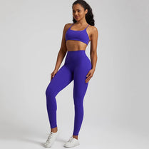 Buttery Soft Two Piece Gym Set for Women Workout Clothes Gym Leggings Backless Sports Bra Suits New In Matching Yoga Pant Sets