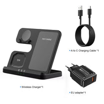3 in 1 Wireless Charger Stand for Samsung Galaxy S24 S23 Ultra Note Qi Fast Charging Dock Station Watch 7 6 5Pro Holder Buds Pro