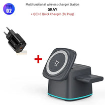 Magnetic Wireless Charger 3 in 1 for Apple Device Portable 15W Fast Charging Station for iPhone 14 13 12 Pro iWatch 8 7 Airpods