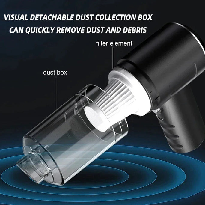 Wireless Car Vacuum Cleaner USB Charging 1200mAh Portable Cleaning Appliance Mini Wet and Dry Vacuum Cleaner Household