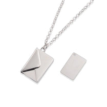 Envelope Love Letter Necklace for Women Stainless Steel Love You Gift Message Engraved Jewelry Pendant Couples and Family