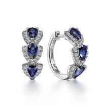 CAOSHI Temperament Elegant Female Hoop Earrings for Wedding Ceremony Blue Zirconia Crystal Accessories for Engagement Party