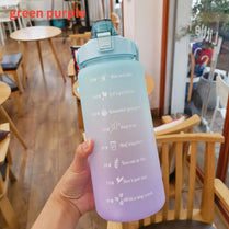 2L Water Bottle With Straw Time Marker Plastic Water Cup Large Capacity Frosted Outdoor Sports Bottles botella de agua 2 litros