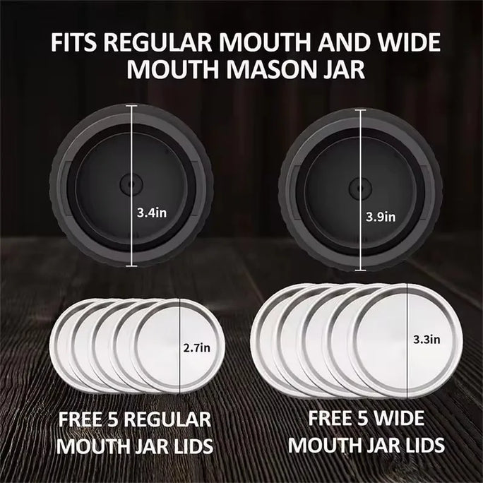 Wancle Electric Mason Jar Vacuum Sealer LCD Digital Display Cordless Vacuum Sealer Kit for Wide and Regular Mouth Mason Jars