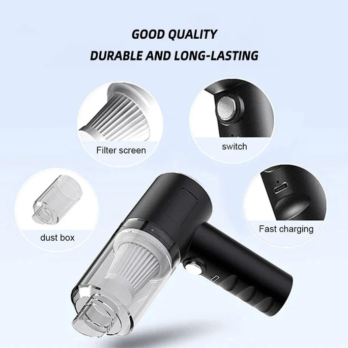 Wireless Car Vacuum Cleaner USB Charging 1200mAh Portable Cleaning Appliance Mini Wet and Dry Vacuum Cleaner Household